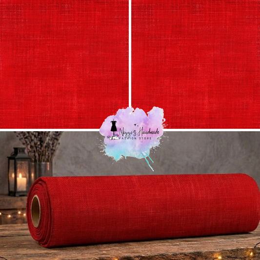 French Terry Allover-Stoff rot mit Denim-/ Jeans-/ Leinenstruktur als Meterware kaufen