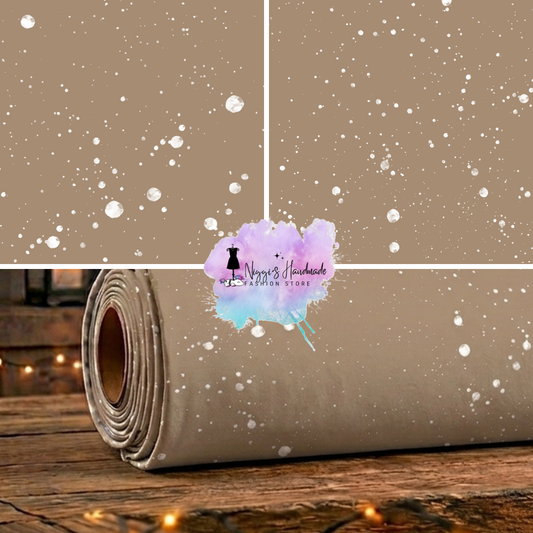 French Terry Meterware – „Sanftes Schneegestöber“ Camel (Eigenproduktion)