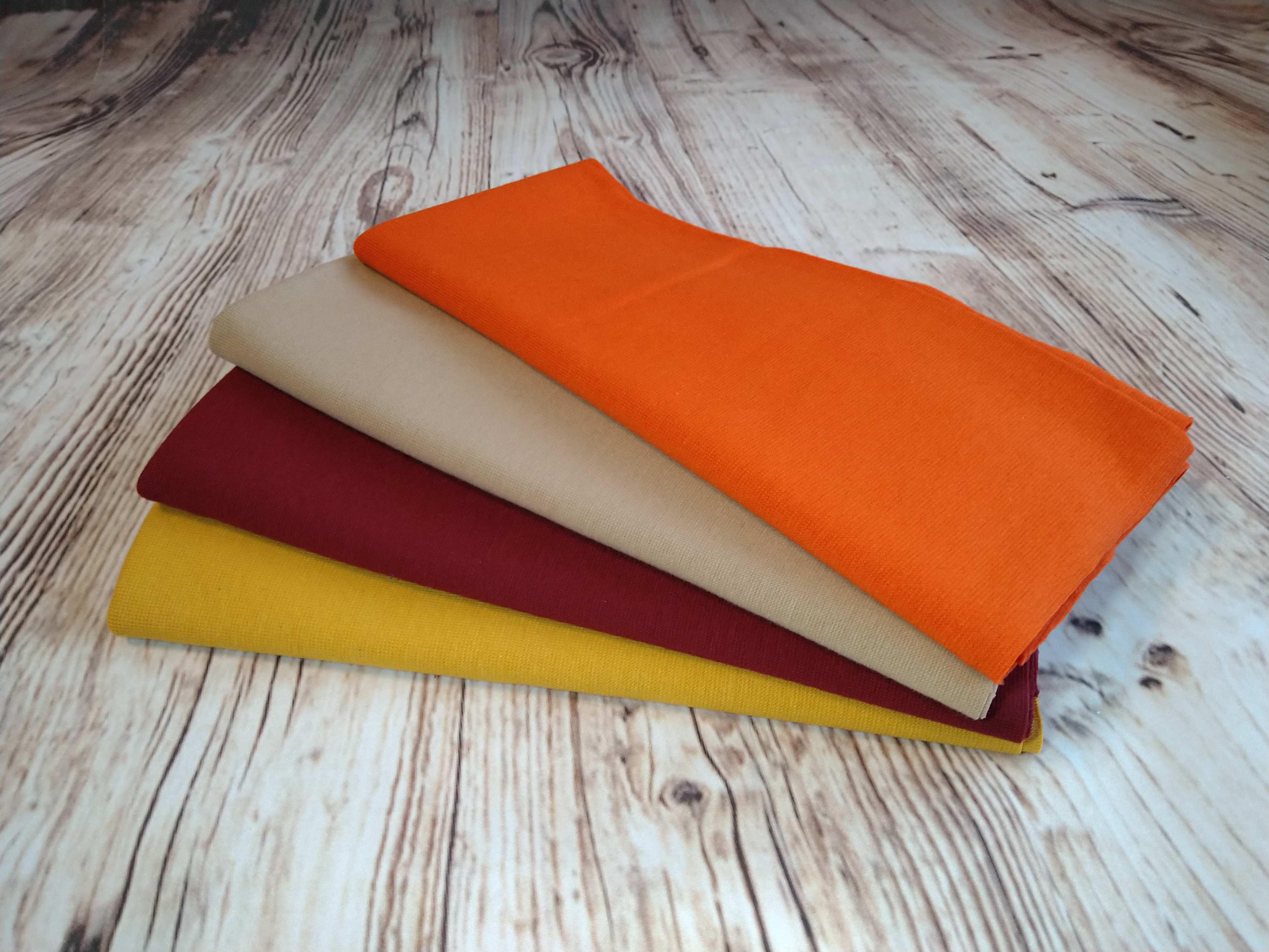 Bündchen Stoffpaket 4 x 0,5m Herbst Feinripp