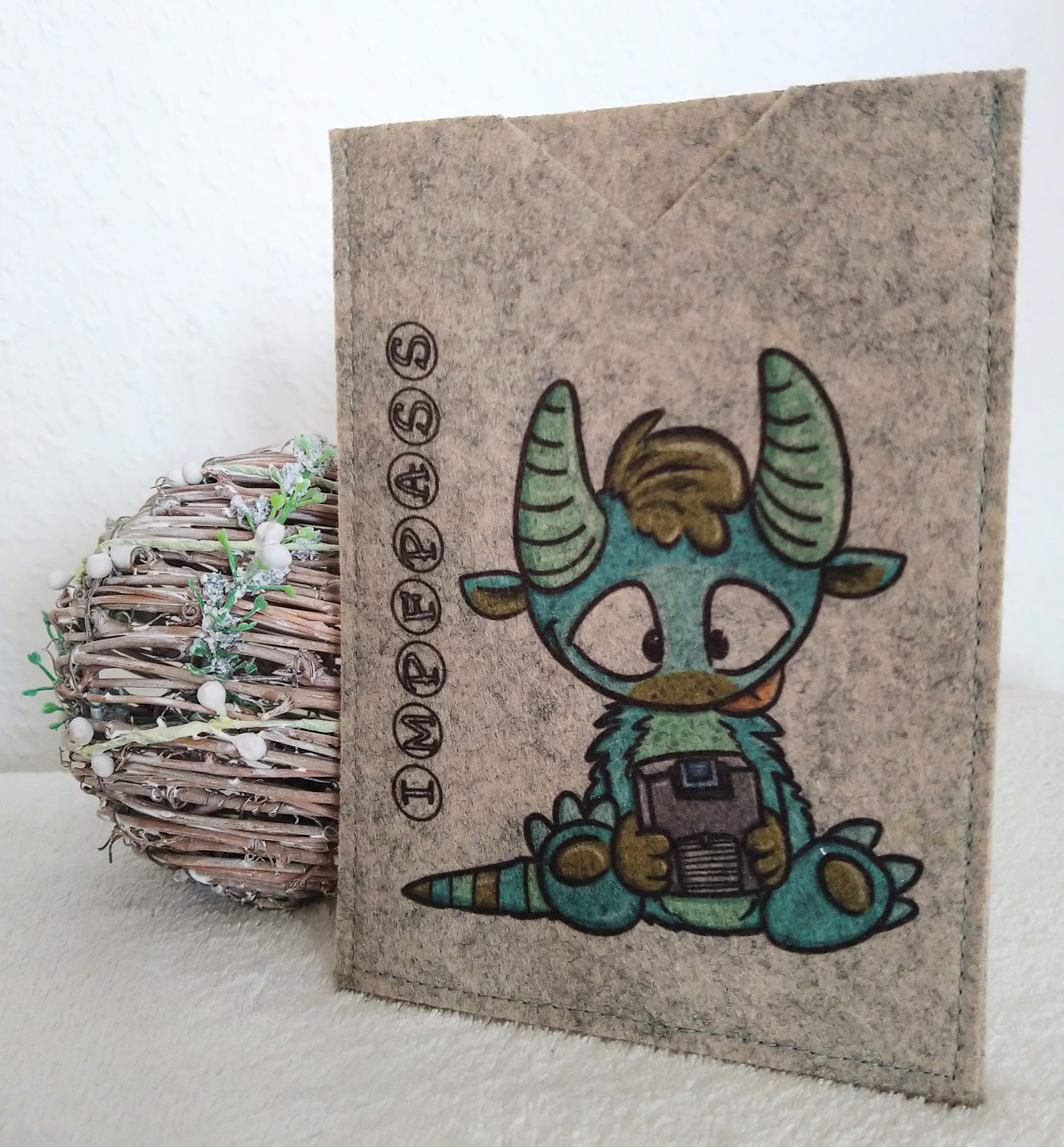 Daddler Bexter Impfpass Hülle grau
