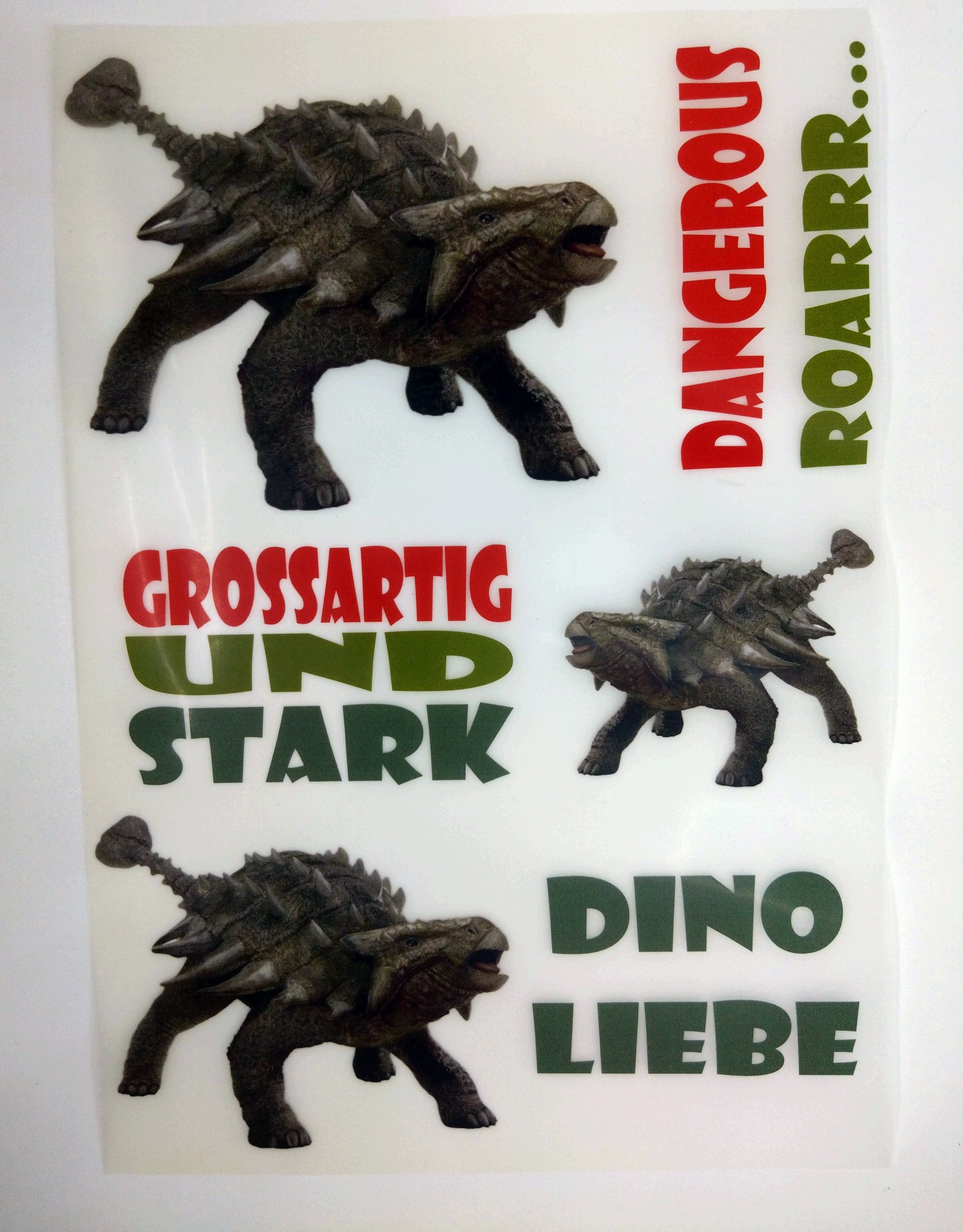 Bügelbilder Set Dino Liebe