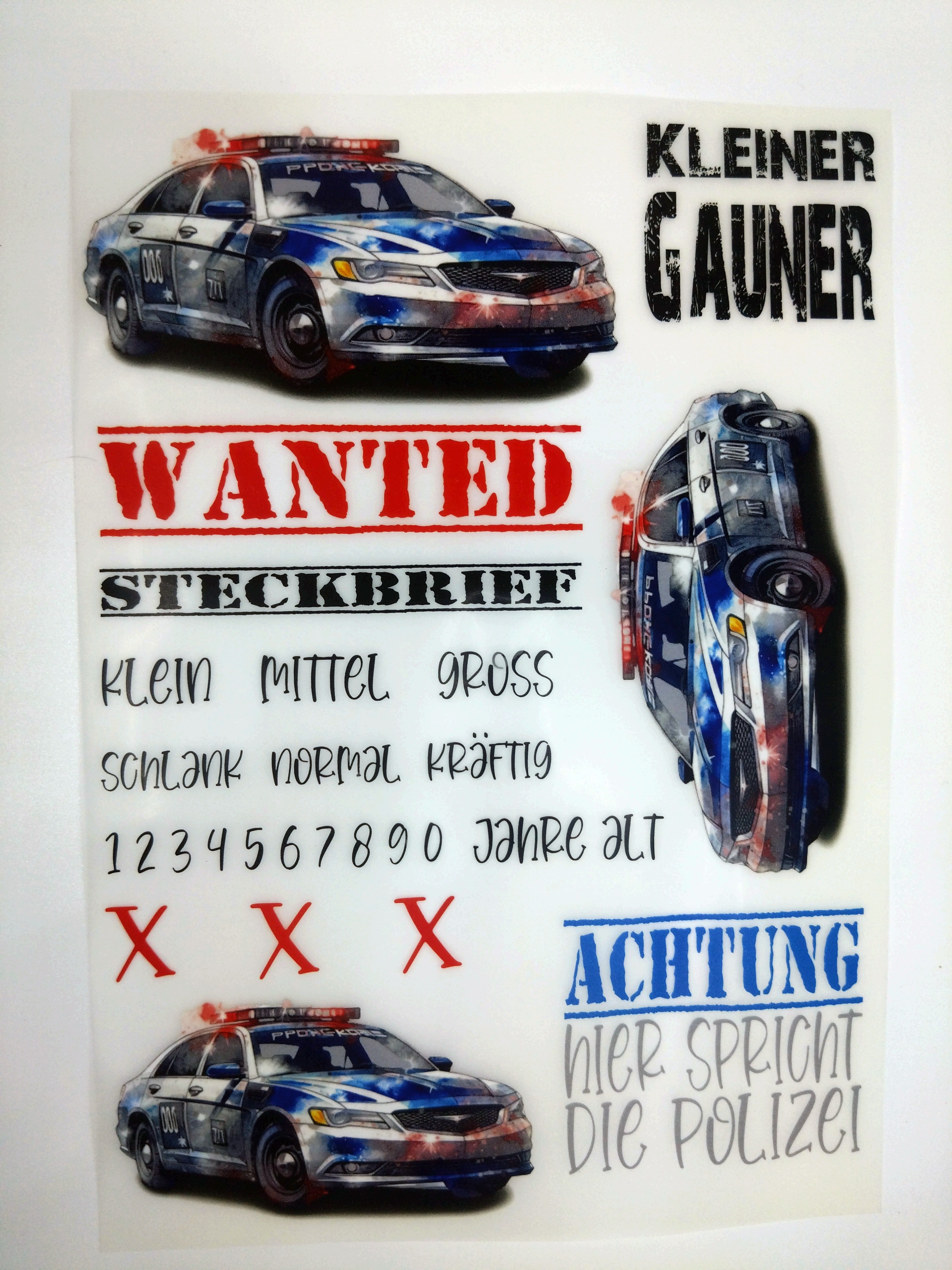 Bügelbilder Set Polizei