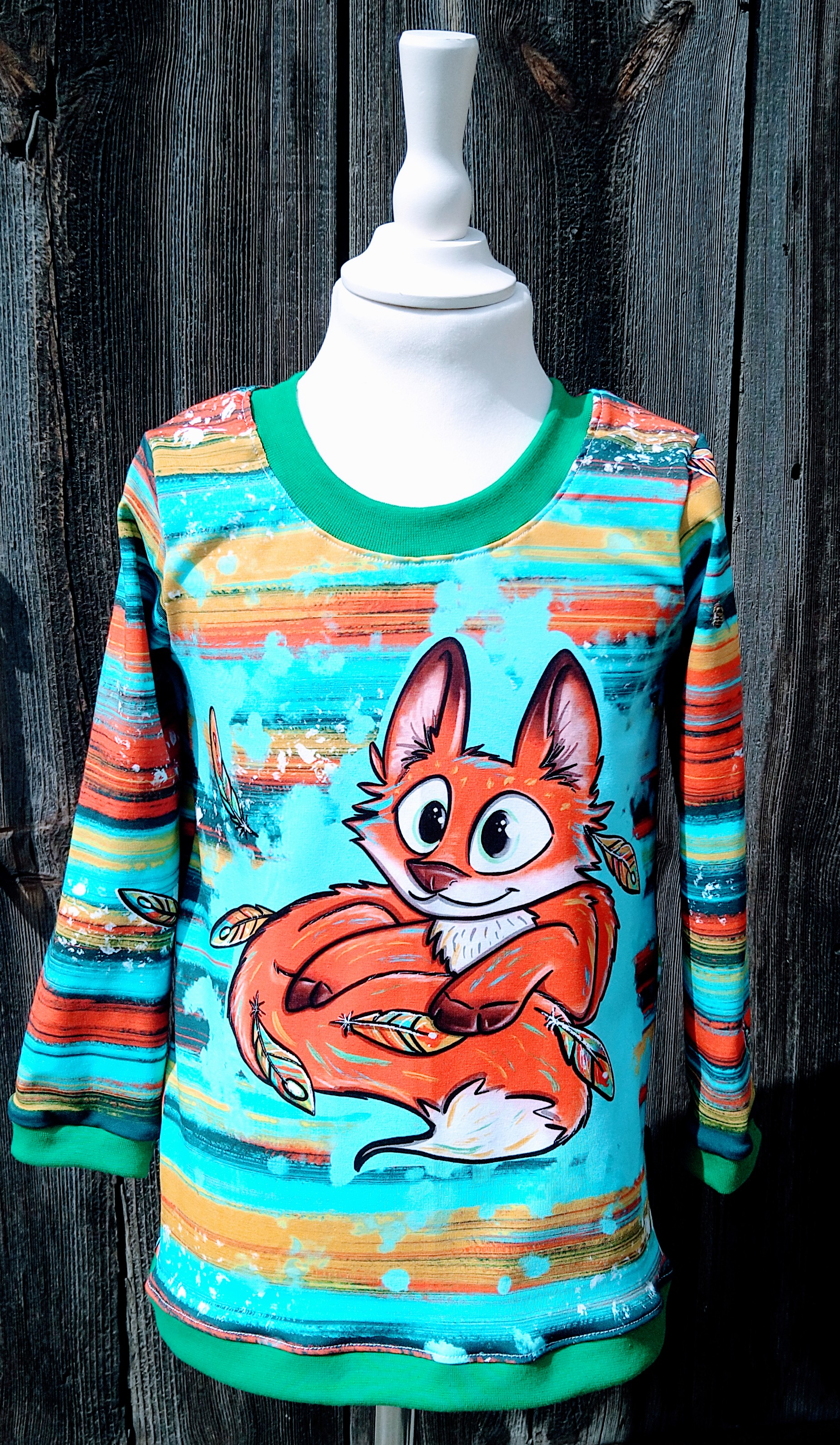 Langarm Shirt Gr. 104 - Feather Fox, Jersey