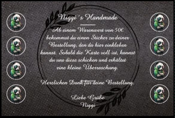 Treuekarte Niggi´s Handmade - Dein Stoffladen